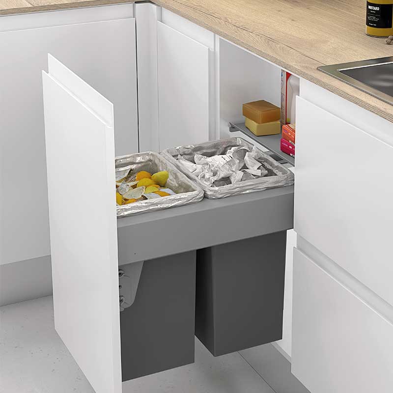 PC COCINAS - Estudio de cocinas - Cubos de basura doble instalación para  mueble de cocina