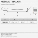 Tirador Metálico Metalizado Cromo Mate 2433