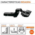 Bisagra Negra Blum Súper Acodada 110º con Freno Blumotion