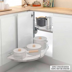 Módulo extraíble DELINIA para mueble de cocina de rincón cromado