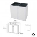 Mueble lavadero-pila aluminio Thor