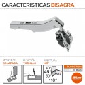 Bisagra Cocina Blum +45º Atornillada SIN TETON