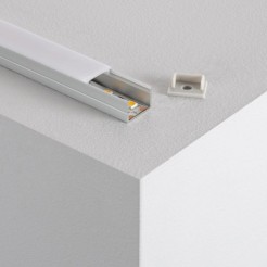 Perfil de Aluminio de Superficie con Tapa Continua para Tiras LED