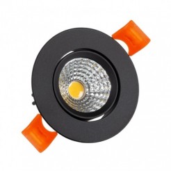 Foco Downlight LED 3W COB Circular Negro Ø55 mm Blanco Cálido