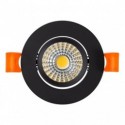 Foco Downlight LED 3W COB Circular Negro Ø55 mm Blanco Cálido