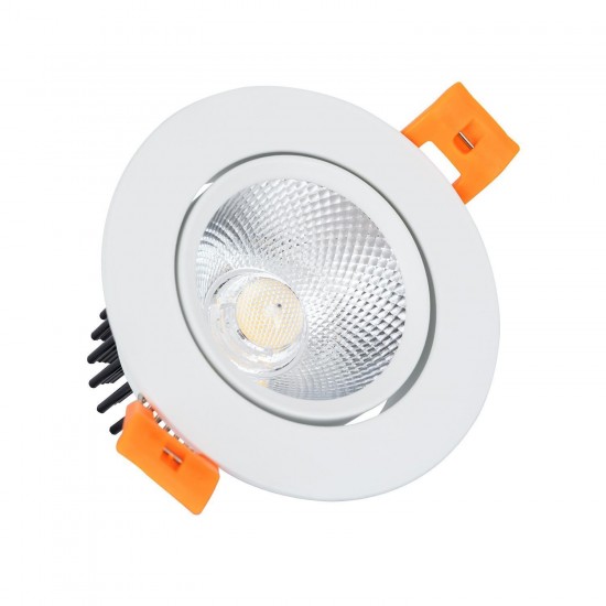 Foco Downlight LED 7W COB Circular Blanco Ø70 mm Blanco Cálido