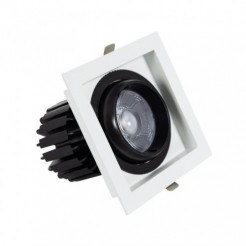 Foco Downlight LED 18W COB Cuadrado 125x125 mm Blanco Cálido