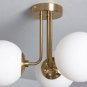 Lámpara de Techo Metal y Cristal Moonlight Brass 3 Focos Blanco