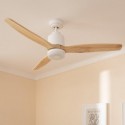 Ventilador de Techo Mersin Blanco Madera 132cm Motor DC con Luz