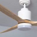 Ventilador de Techo Mersin Blanco Madera 132cm Motor DC con Luz