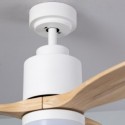 Ventilador de Techo Mersin Blanco Madera 132cm Motor DC con Luz