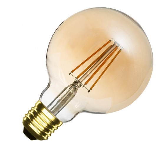 Bombilla Filamento LED E27 6W 600 lm Regulable G95 Gold 2700K