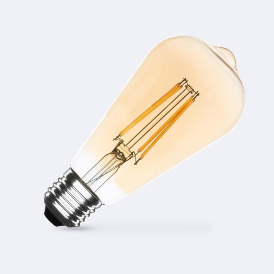 Bombilla Filamento LED E27 8W 750 lm Regulable ST64 Gold 2700K