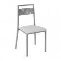 Silla Cocina Cromo Mate y Tapizado Polipiel 7938