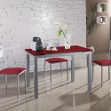 Conjunto Cocina Mesa Cristal Extensible + 4 Sillas