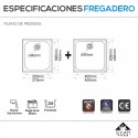 Fregaderos Combi Bajoencimera- 32x39,5 + 40x40 -Nix+Troya