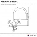 Grifo Fregadero Mezclador Bimando Vertical MC104