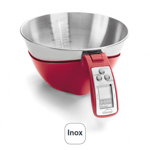Báscula Digital Cocina 5 kg con Bol Extraíble de Acero Inox