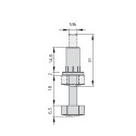 Pie Nivelador con Base Hexagonal M6 con Tuerca (20 uds)