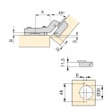 Bisagra Brazo Angular 45º con Freno y Excéntrica Emuca X91 (10 uds)