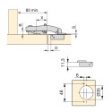 Bisagra Brazo Angular 90º con Freno y Excéntrica Emuca X91 (10 uds)