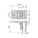 Bisagra Central para Puerta de Cristal (1 set)