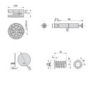 Kit Excéntricas con Tuercas y Pernos M8 Emuca Big (10 uds)