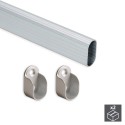 Barra para Armario Ovalada de Aluminio 950x30x15 mm (2 uds)