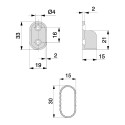 Barra para Armario Ovalada de Aluminio 950x30x15 mm (2 uds)