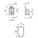 Barra para Armario Ovalada de Acero 30x15 mm (2 uds)