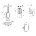 Barra para Armario Ovalada de Acero 30x15 mm (2 uds)