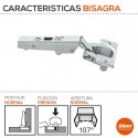 Bisagra Cocina Estandar Blum 107º Top Presion CON TETON