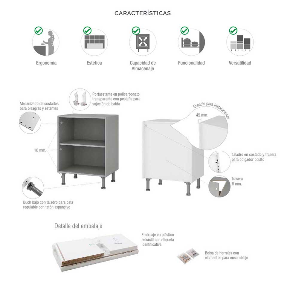 Modulo/Mueble Alto Campana Extraible Cocina Kit Completo Online